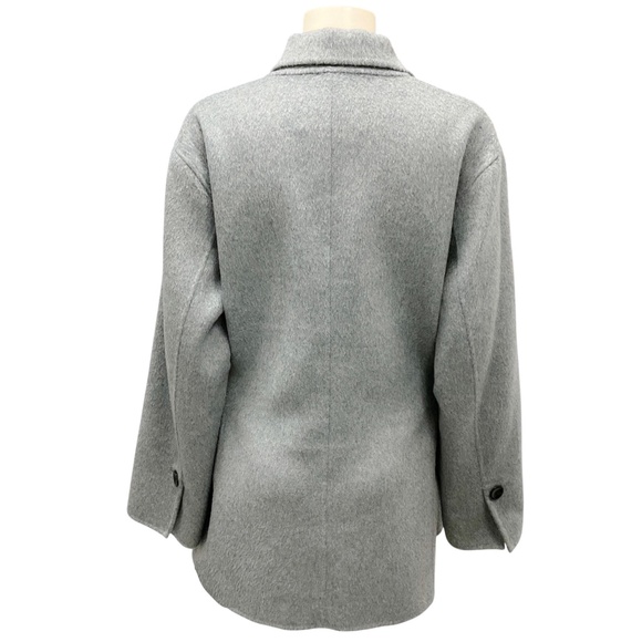 PROENZA SCHOULER WHITE LABEL LIGHT GREY WOOL COAT WITH BELT - Picture 3 of 5